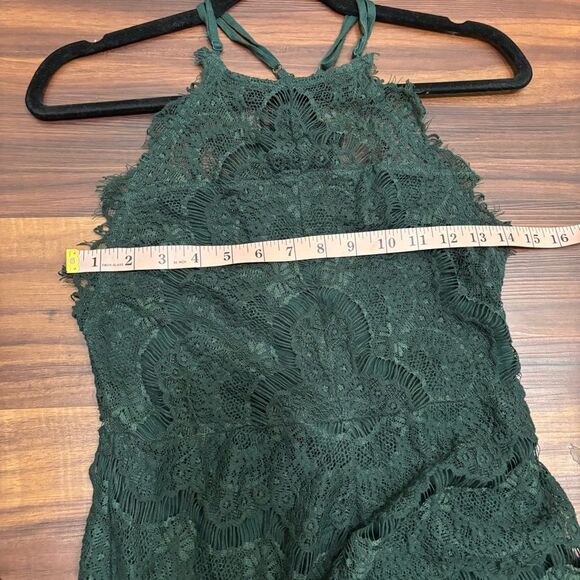 Intimately Free People Women’s Small She’s Got It Green Lace Mini Dress - Picture 4 of 6